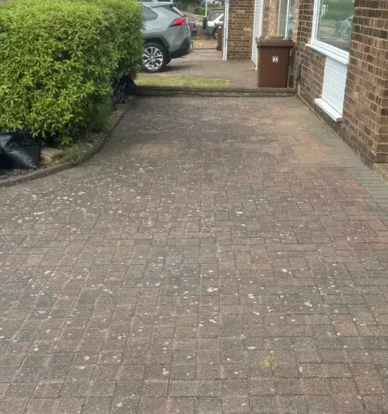 Before — driveway pressure washing project in Sittingbourne