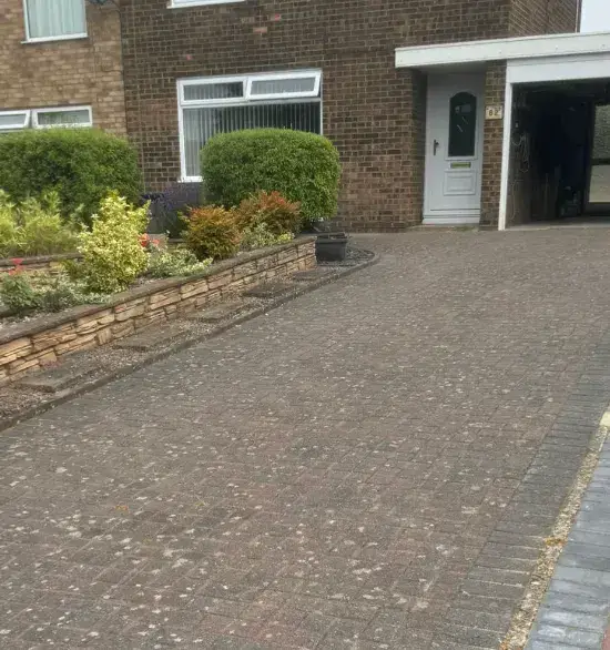 Before — flagstone patio pressure washing in Kent