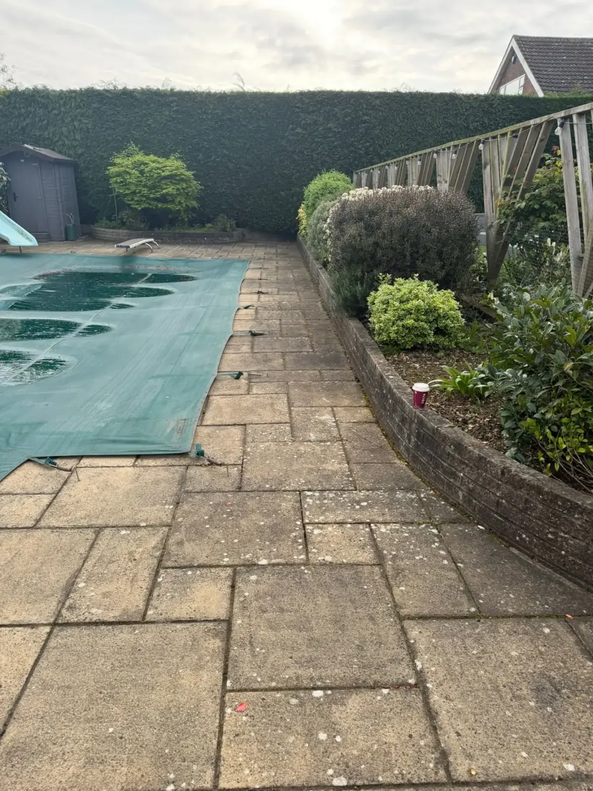Before — block paving driveway pressure wash in Sittingbourne, Kent